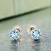 Gem Stone King 1.20 Ct Sky Blue Topaz Gemstone 14K Yellow Gold Stud Women's Earrings