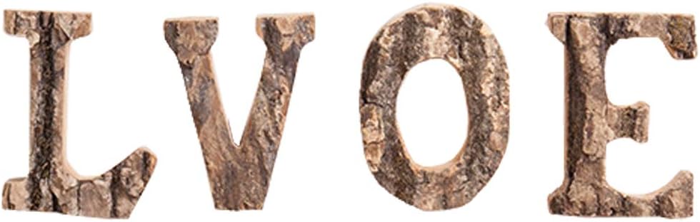 Amazon 4ピースレトロ木製英語の手紙壁の装飾結婚式パーティークリスマス飾り写真の小道具diyぶら下げ装飾 バレンタインの飾り クリスマスツリー デコレーション おもちゃ