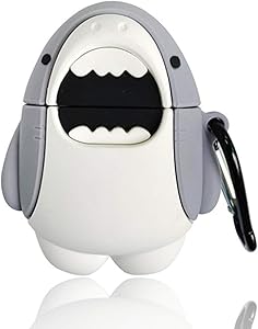 KAKBKOY BNBY Airpods Silicone Case for Apple Airpods 1 & 2 Cartoon Pattern 350 Corgi Drone Xin Ramen Shark Guitar [Best Gift for Friends] (Shark)