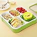 Bento Box, Fun Life Leak Proof Bento Lunch Box with 5 Portion Control Compartments, Includes Matching Insulated Lunch Bag, Ideal Box Lunch for Kids, Teens /Adults, Eco-Friendly (Green)