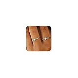 Foxgirl Cross Gold Rings for Women Girls, Dainty