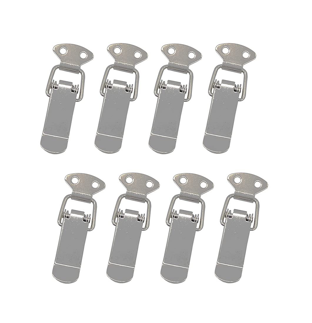 Concisea 8 Sets Spring Loaded Toggle Latch Stainless Steel Clasp Hasp Clamp Clip for Toolbox Closet Chest Trunk Latch