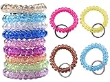 YAKA Wholesale Lot 20pcs Mixed Stretchable Spiral Wrist Coil Key Chains Hot