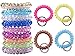 YAKA Wholesale Lot 20pcs Mixed Stretchable Spiral Wrist Coil Key Chains Hot