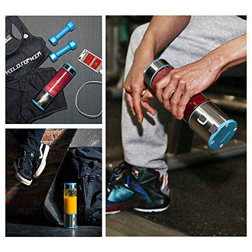 Portable Blender Glass, TTLIFE USB Rechargeable Personal Blender, Smoothie Blender Juicer Cup, Small Blender Single Serve Fruit Mixer, Travel Portable Blender Cordless with 5200mAh Rechargeable Battery for Shakes and Smoothies,Protein Shake,Baby Food