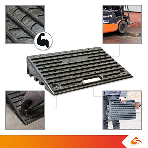 4″ Inch Driveway Curb Ramp, Heavy Duty Rubber Ramps Perfect for ...