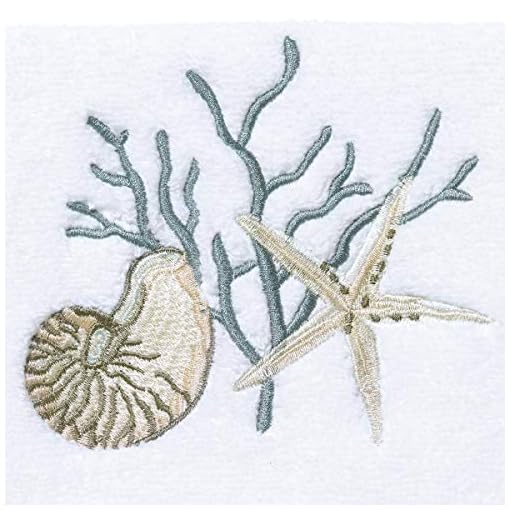 Avanti Linens Coastal Terrazzo Hand Towel, White Beachfront Decor