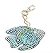 Cenda DIY 5D Diamond Painting Keychain,Full Drill Diamond Painting Pendant Mosaic Making Key-Chains Key Ring Phone Charm Bag Pendant Decor Accessory,Gold Fish