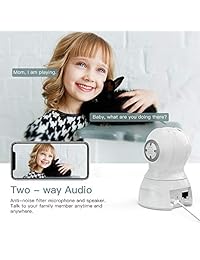 CACAGOO Cámara de Seguridad WiFi IP Cámara 1080P Interior Cámara Inalámbrico Cámara con Detección de Movimiento Visión Nocturna con 2 Vías Audio para Bebé Mascota Mayores