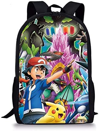 Hot Sale Anime Pokemon Cosplay School Backpack for Teen Girls Boys Pikachu Bag for School Go Hiking Charmander Bulbasaur Printed