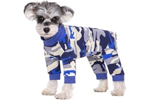 AITOLI Dog Surgery Recovery Suit, Dog Onesie for Surgery Female Male Dogs, Dogs Pajamas Long Sleeve, Small Dogs Onesie, Abdominal Wound Bandages Surgical Suit, Cat Recovery Suit for Shedding Skin Disease