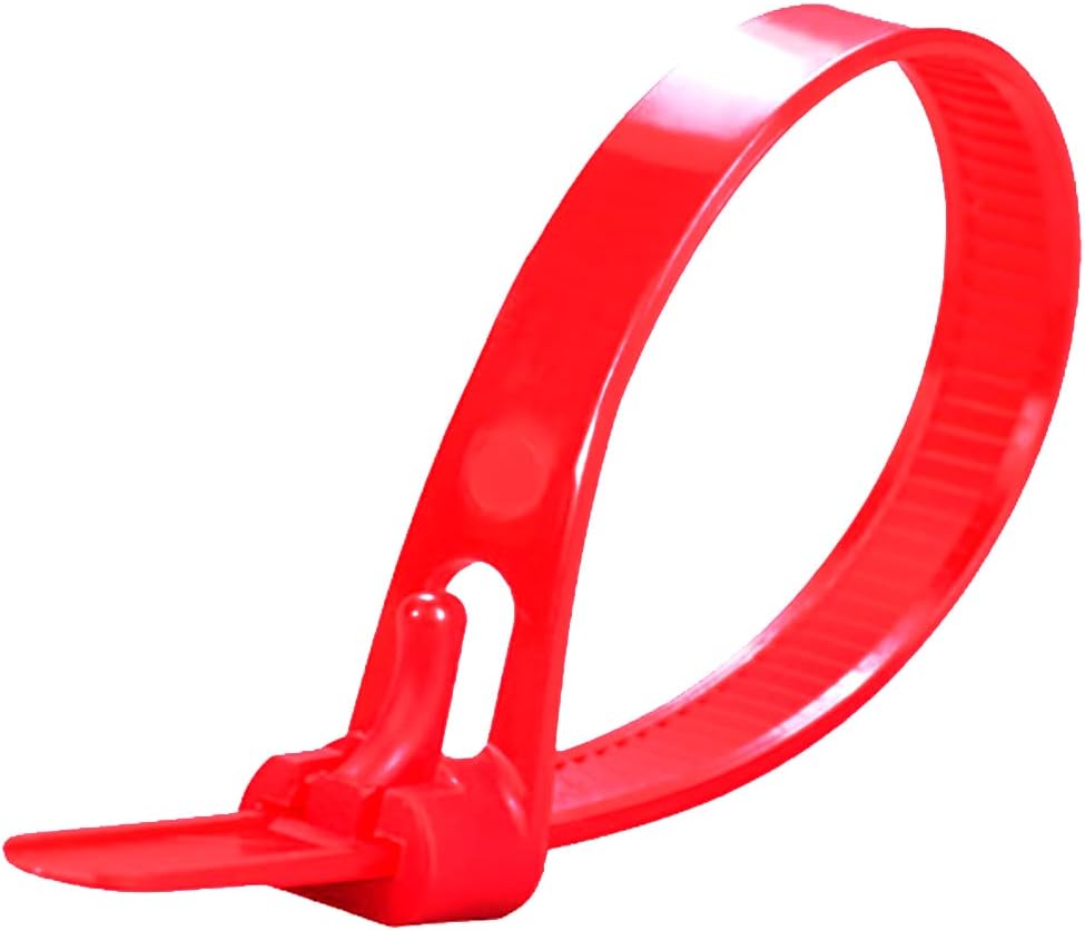 Oksdown Red Cable Ties 100 Pack 500mm x 7.6mm Heavy Duty Nylon Self Locking