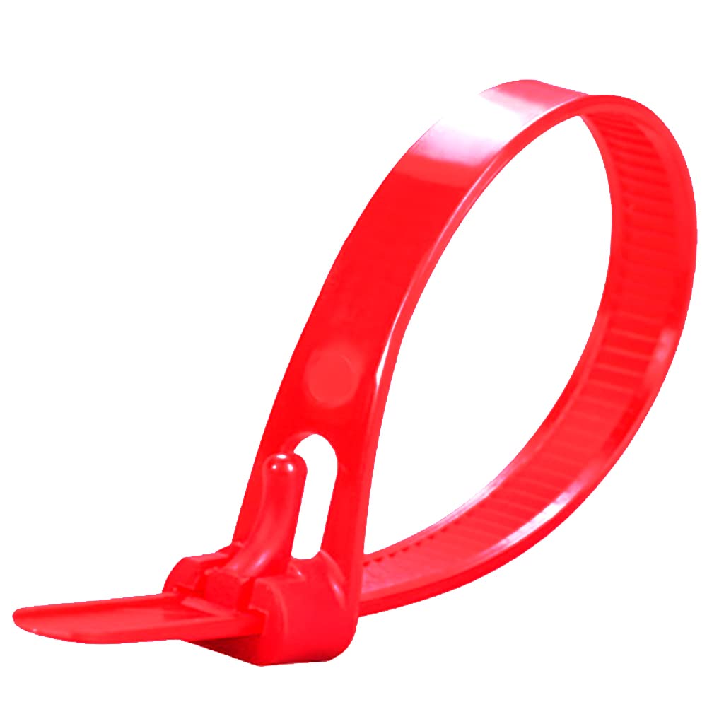 Oksdown 100 Pack Red Thick Cable Ties Heavy Duty Large 300mm×7.6mm Strong Nylon Plastic Self Locking 12 inch Extra Long Red Zip Tie Wraps