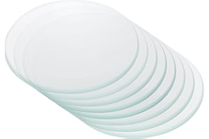 PATIKIL 50mm/2"Diameter Watch Glass, 8Pack High Transparent Smooth Edges Chamfered Arc Cover Lids for Beakers&Flasks, Evapora