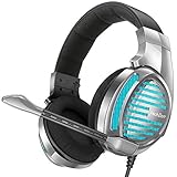 PeohZarr Gaming Headset Xbox One Headset PS4 Headset 7.1 Surround Sound, Noise Canceling Over Ear Headphones with Mic, LED Light, PC Gaming Headset Compatible with PS4, Xbox One, Switch, PC, Mac