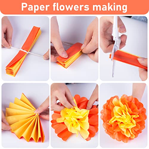 Shindel 330 Sheets Orange Tissue Paper, Gift Wrapping Tissue Paper Bulk for Crafts Fall Autumn Thanksgiving Gift 13.7 x 9.8 Inch, 5 Colors