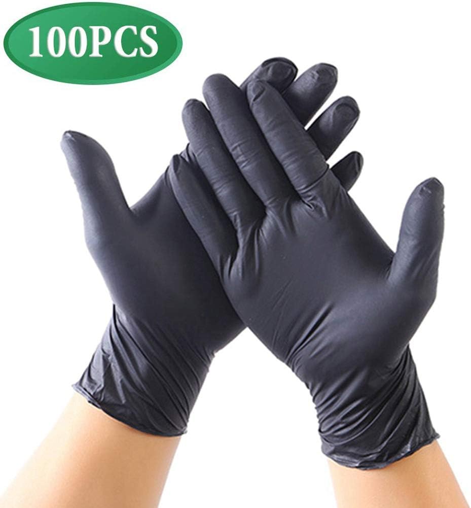 OURhome 100Pcs Multifunction Disposable Nitrile Gloves, Powder-Free Gloves, Reusable Disposable Gloves - Work, Cleaning, Examination Food Grade Gloves Small/Medium/Large/XL
