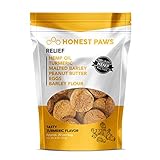 Honest Paws ALL NEW Relief Formula | Premium Hemp Dog Treats - Hip, Joint, and Pain Relief Supplement for Dogs - Made with 100% All Natural Pure Hemp Oil with Organic Turmeric - Peanut Butter Flavor