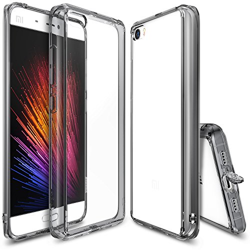 Xiaomi Mi 5 Case, Ringke [FUSION] Crystal Clear PC Back TPU Bumper [Drop Protection/Shock Absorption Technology][Attached Dust Cap] For Xaomi MI 5 - Smoke Black