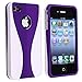 Snap-on Case Compatible with Apple iPhone 4 / 4S, Dark Purple / White Cup Shape