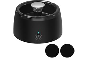 FLOVERKITY Smokeless Ashtray Clean Air Ashtray Air Purifier Ashtray Smoke Eater Ashtray, Smokeless Ashtrays for Cigarettes indoor, Smokeless Ashtray for Home, Outdoor (Black, M)