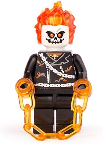 Ghost Rider Super Heroes Minifigure Building Block Toy - Compatible Mini Action Figure - Interchangeable Building Kit by Hatber Toys