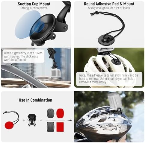 50 in 1 Action 5 Kit di Accessori per Fotocamere Compatibile con GoPro Hero 13 12 11 DJI OSMO 4 3 2 Insta360 X4 X3 SJCAM AKASO VicTsing APEMAN Campark Sony DV,Supporto Palo per Fotocamera GP-10