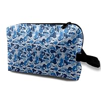 Bape Blue Camo Makeup Bag Pouch Purse Cosmetic Organizer for Women