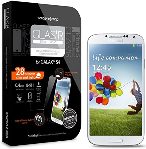 Spigen GLAS.tR SLIM Premium Tempered Glass Screen Protector for Galaxy S4 - 1 Pack - Retail Packaging (SGP10178)