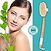 Back Scrubber for Shower - Bath Brush - Long Handled Curved Wooden Back Brush by Rengöra. for Men and Women - Best for Exfoliating, Dry Brushing and Back Scratching