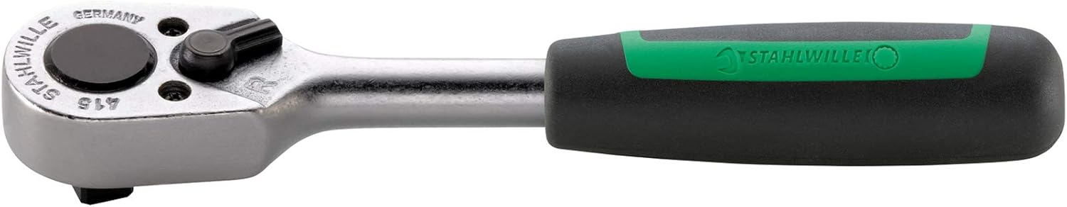 Stahlwille 415-2K 415" Reversible Ratchet with 22 Teeth, Silver/Black, 117 mm