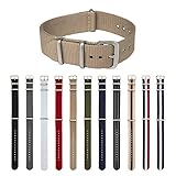 ARCHER Watch Straps, Premium Nylon NATO Straps, Choice of Color and Size (Khaki, 20mm)