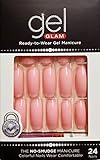 Kiss Gold Finger Gel Glam 24 Nails GFC01 BABY PINK