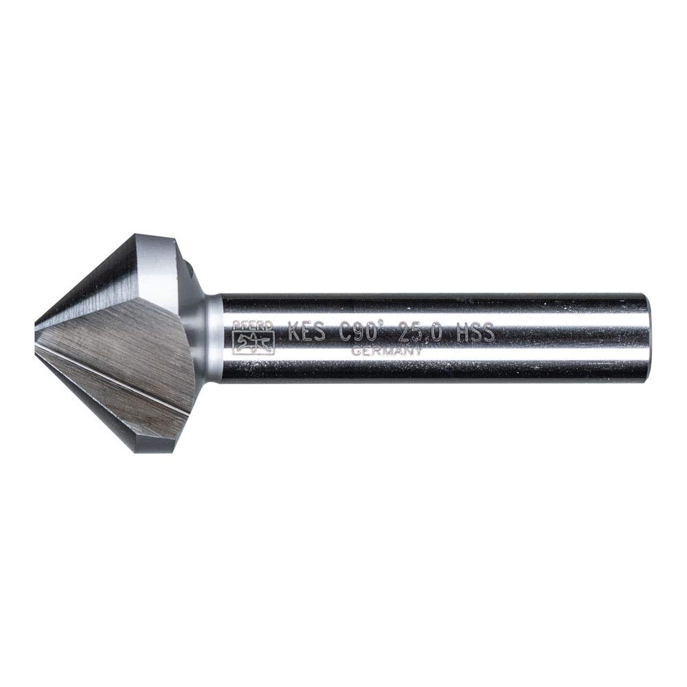 PFERD HSS Taper/Deburring Countersink | 90°, Diameter 25.0 mm, Shaft Diameter 10 mm, DIN 335 C | 25202117 - for Countersinking 90° Screws