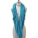 Spinningdaisy Women's Fringe Knitted Crochet Cutout Infinity Scarf Turquoise Color