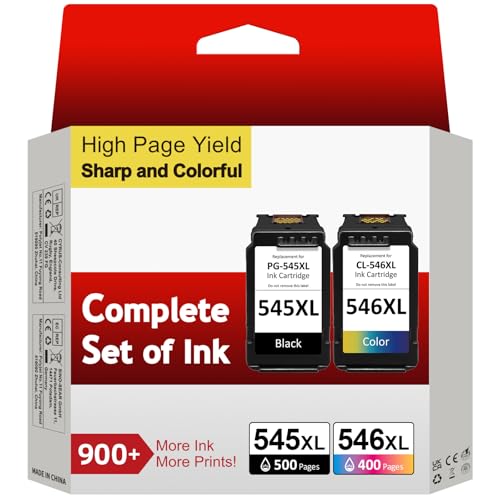 Druckerpatronen 545 546 XL, Kompatibel für Original Canon Druckerpatronen 545 546 XL Multipack, PG-545/CL-546XL für Pixma TS3400 TS3100 TS3150 TS3300