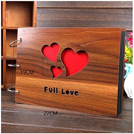 ZHAOXIANGXIANG New Wooden Cover Diy Album Handmade Baby Growing Lovers Memorial Book Record Scrapbook Paste Album Craft,1
