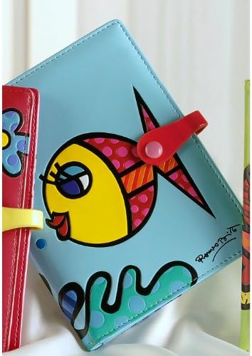 Romero Britto Passport Cover - Fish on Blue Background
