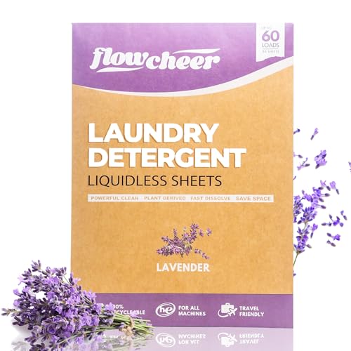 Flowcheer Laundry Detergent Sheets 60 Loads, Powerful with Bio-enzymes ...