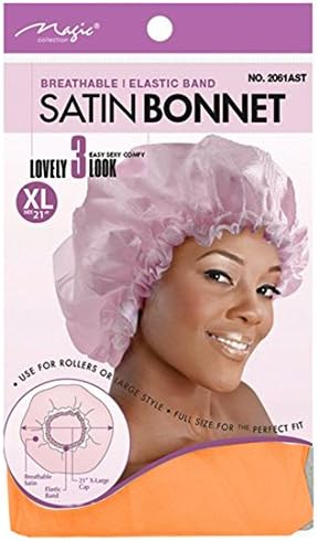 Magic X-Large 21'' Breathable Satin Bonnet with Elastic Band Orange