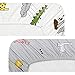 TILLYOU 2 Pack Fitted Crib Sheet Set - 100% Natural Cotton Toddler Bed Mattress Sheets,Standard 28”x 52”, Gray Dino&Woodland Animals
