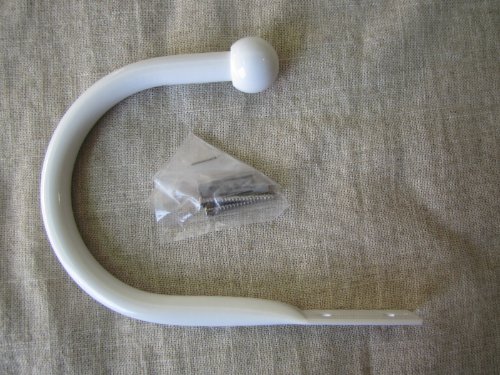 Urbanest Steel Window Curtain Drapery Holdback Tie-back, 7" Wide 5" Deep (Glossy White)