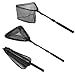PLUSINNO Fishing Net Fish Landing Net, Foldable Collapsible Telescopic Pole Handle, Durable Nylon Material Mesh, Safe Fish Catching or Releasing