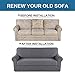 H.VERSAILTEX 2 Pieces Sofa Covers Stretch Large Couch Covers Sofa Slipcovers Furniture Covers (Base Cover Plus Cushion Cover) Feature Deluxe Thick Soft Textured Jacquard (XL Sofa, Charcoal Gray)