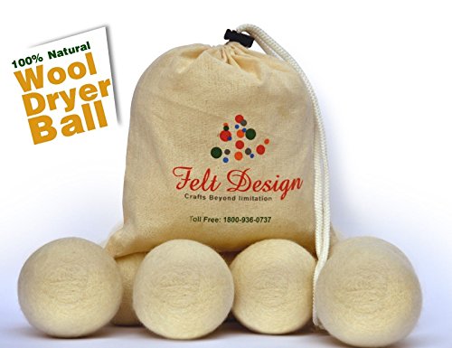 Wool Dryer Balls-4 balls in Packets,100% Pure Wool dryer balls by felts Design