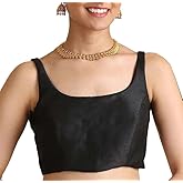 Dupion Solid Saree Blouse Scoop Neck Top Sleeveless Back Hook & Eye Closure Choli Sari