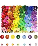 800 Pcs Assorted Sizes Resin Buttons,Round Craft