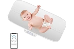 BABY JOY Baby Scale, Multifunctional Pet Scale with Digital LED Display, 4 Weighing Modes, Curved Tray, Rubber Feet, Weighing Scale for Newborn, Animals, High Precision at 0.1oz, Max Weight 66lbs