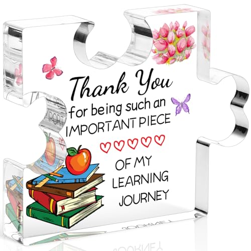 Welsky Teacher Gifts, Teacher Gifts for Women Engraved Acrylic Block, Christmas Birthday Graduation Thank You Gift for Women Teacher, Acrylic Plaque, Room Decor