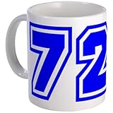 CafePress Varsity Uniform Number 72 Blue Mug - Standard